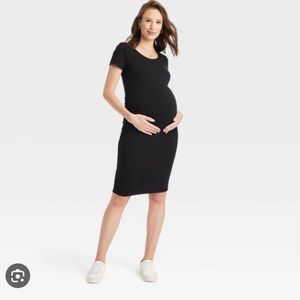 Black Body Con Maternity Dress NWOT